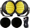 BIGLION.X 5Inch 160W Round Offroad Lights 18800LM LED Amber Fog Lights Yellow Driving Light Bar Off Road Spot Light Pods With Wiring Harness IP69K for Car Trucks SUV