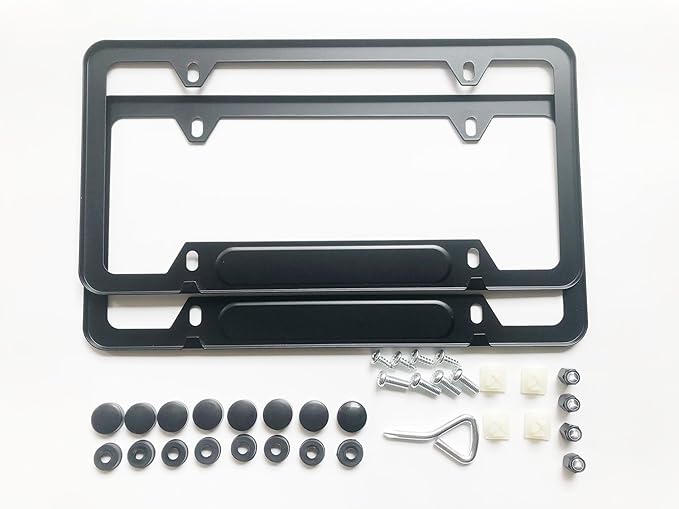 License Plate Frames,2 Packs Front Rear Car Tags,Aluminum Alloy License Plate Cover,No Rust,Water Proof,Wear Resistant,Car Accessories (MB-Logo)