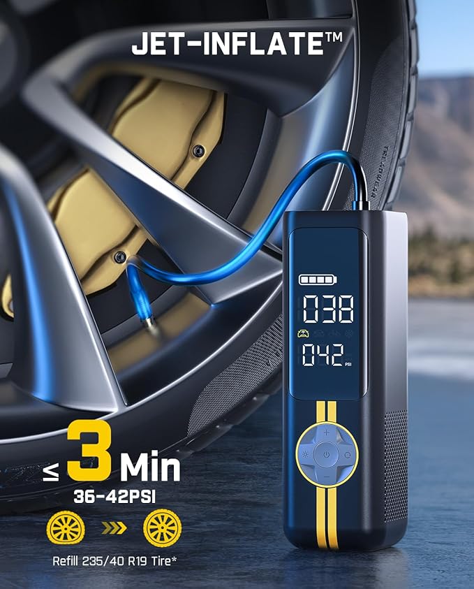 Fanttik X8 APEX EV Tire Inflator Portable Air Pump, 2X Faster Inflation, 150PSI Cordless Air Compressor with Powerful Battery, Fits Electric Cars, Cars, Motorcycles, Bikes, Balls, Deluxe Package