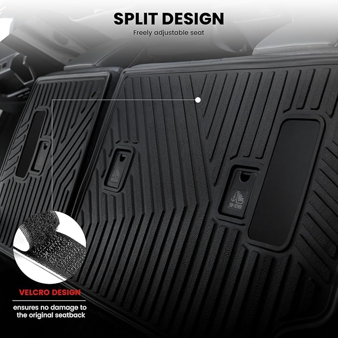 LASFIT Trunk Mat&Backrest Mat for Toyota 4Runner 2025(Only Fit 5 Seats), All Weather TPE Custom Fit Cargo Liner for 4Runner SR5/TRD/Limited 6th gen 4 Runner Cargo Mat, Black