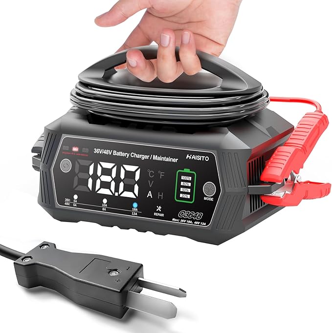 Golf cart Battery Charger, 36V 18A and 48V 13A Trickle Battery Charger,36 Volt Golf Cart Charger,for Club Car,EZGO & Yamaha,Lithium,LiFePO4,Lead-Acid AGM/Gel/SLA..BatteryCharger,Crowfoot Plug