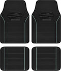 Skechers Memory Foam Car Mats,Leather Piping Car Floor Mats with Anti-Slip Pad,Universal Waterproof Fit Automotive Floor mats for Cars SUV,Vans,sedans,Trucks,car mats Full Set 4pcs Red