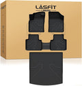 LASFIT Floor & Cargo Mats Fits for VW Atlas Cross Sport 2020-2025, All Weather TPE Custom Fit Floor Liners for 1st and 2nd Rows Car Mats & Trunk Mat for Volkswagen Atlas Cross Sport Accessories, Black
