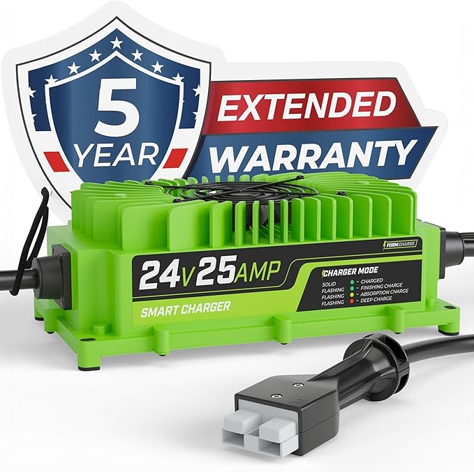 FORM 24 Volt Battery Charger for Genie Skyjack, JLG Scissor Lift, Forklift, Electric Pallet Jack, Floor Scrubber - 24V 25A (24V SB-50)