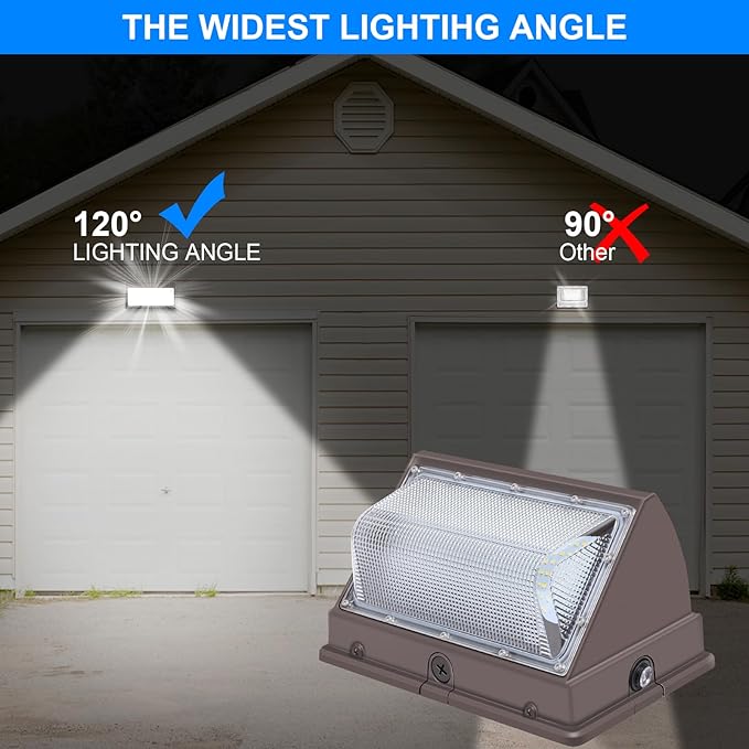120W LED Wall Pack with Photocell, 5000K 15840LM Dusk to Dawn Lights Security Switch Control Outdoor Wall Light, Commercial Waterproof Rust-Proof Outside Lighting for Barn Shop Garage 8Pack