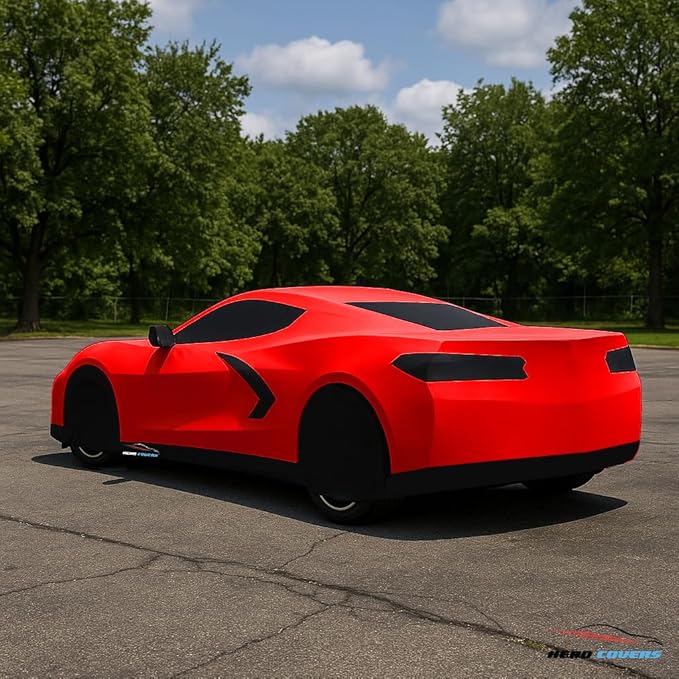 C8 Car Cover Fit for Corvette C8 Indoor and Outdoor Protection (Red)