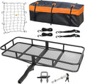 WEIZE Folding Hitch Mount Cargo Carrier 60" x 20" x 6", 500 lbs Capacity Hitch Cargo Rack with Waterproof Bag, Hitch Stabilizer,Net and Straps for SUV Pickup Camping Traveling