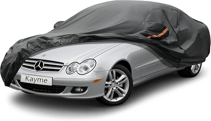 Kayme 7 Layers Car Cover Custom Fit for Mercedes Benz CLK 200 280 320 350 430 500 (1997-2025) Waterproof All Weather for Automobiles, Outdoor Full Cover Rain Sun UV Protection.