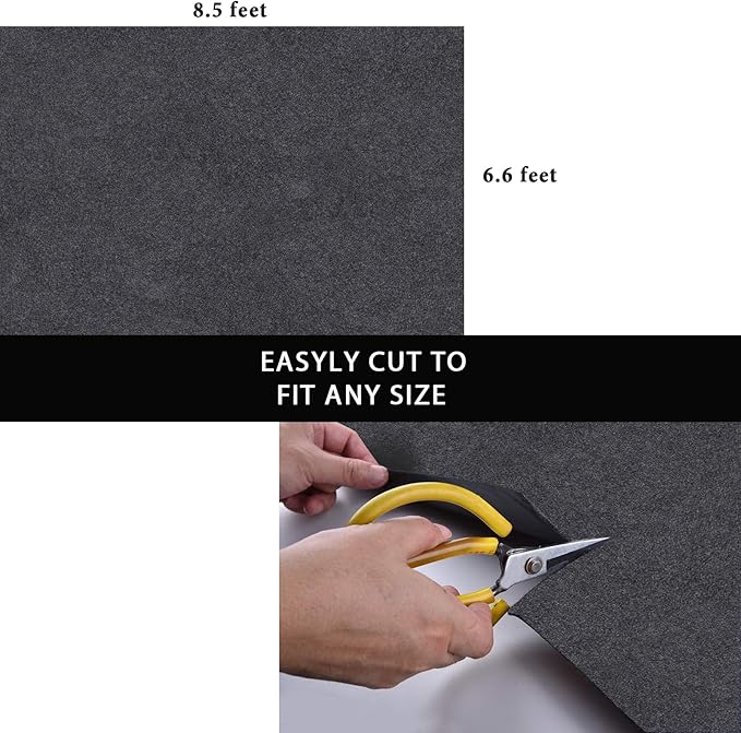 JOMMIE CHEN Large Rubber Floor Mat for Car Washable Garage Mats for Floor Absorb Liquids Oil Drip Pan for Under Car Protects Floor from Spills, Drips, Splashes and Stains Garage Mats (6.6x8.5 Feet)