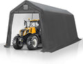 7' x 12' Outdoor Storage Shed- Heavy Duty Storage Shelter Tent with Roll-up Ventilated Door, Portable Garage Zipper Storage shed for Bike, ATV, Motorcycle Shelter, Gray