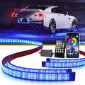 LUMENIX Double Row RGB LED Car Underglow Lights Kit, 4PCS Exterior Neon Accent Bluetooth Under Glow Light Strip for Cars SUVs Trucks Van, w/Dynamic Music & DIY Mode Underbody Chase Lights