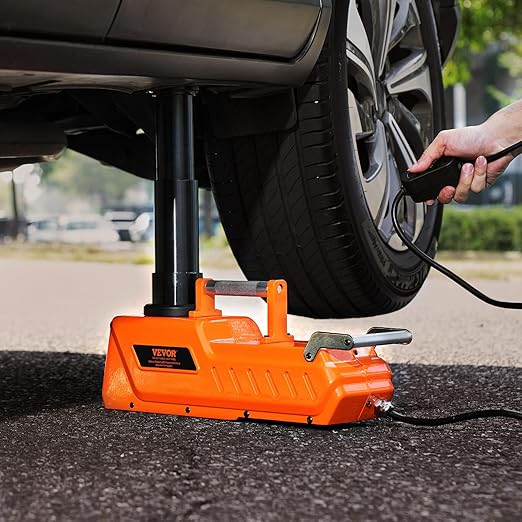 VEVOR Electric Car Jack, 15 Tons /33000 lbs, Adjustable Electric Scissor Jack with High Load Capacity, 12V Dual-Powered Tire Change Replacement with LED Light, Portable Jack kit for Sedan, SUV, Truck