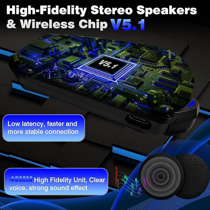 Motorcycle Helmet Headset, 8 Riders Intercom Headset Communication System Speakers with Music Sharing/HiFi Sound/3 EQ Music Modes/DSP&CVC Noise Cancellation/IP67/FM Radio/Wake up Siri (2 Pack)