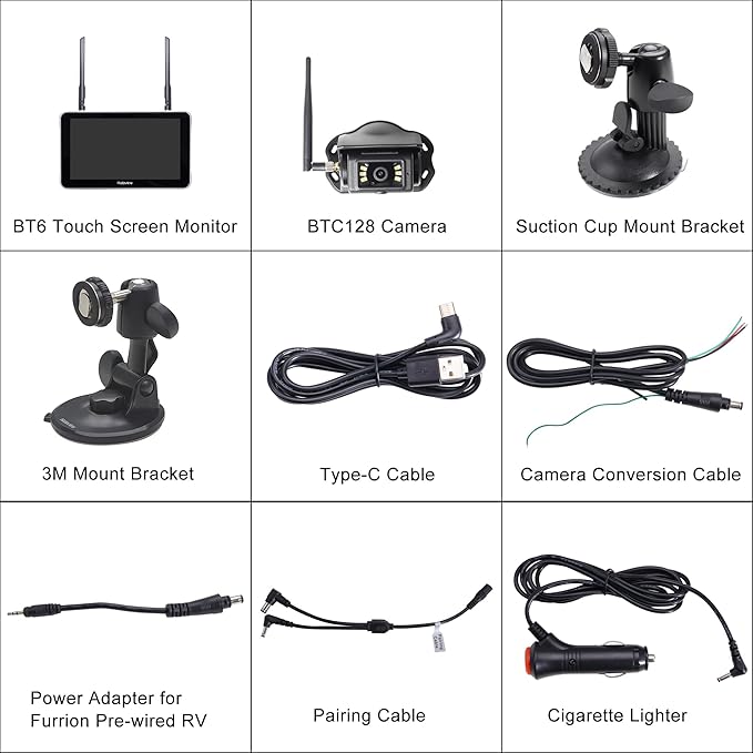 Haloview Byte Tango BT6 Touch RV Backup Camera Wireless 2.4G Digita FHD 1080P DVR Rearview and 5.5" Touch Screen Monitor System for RV,Truck,Trailer,Truck,Camper,Van,Pickup - BT6 Touch