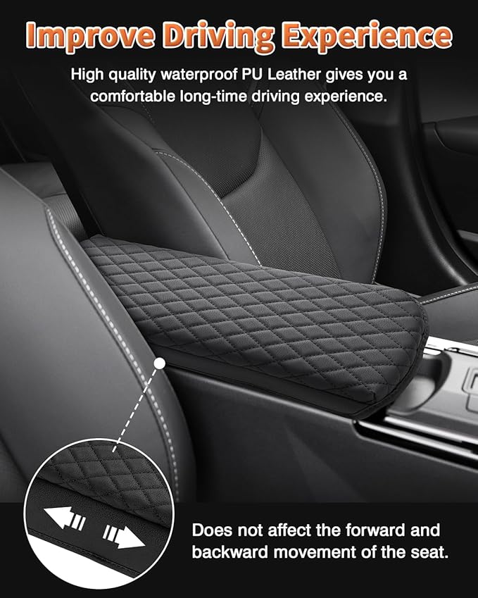 Shademax Custom for 2023 2024 2025 2026 Toyota Prius Center Console Cover Armrest Cover Cushion Pad Cover 2025 Prius XW60 5th Accessories Middle Console Arm Rest Protector PU Leather Anti-Scratch