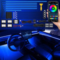Acrylic Interior Car LED Strip Light with Wireless APP, RGB 18 in 1 with 175 inches 593 LEDs Fiber Optic Ambient Lighting Kits, 16 Million Colors Sound Active Function Car Neon Lights