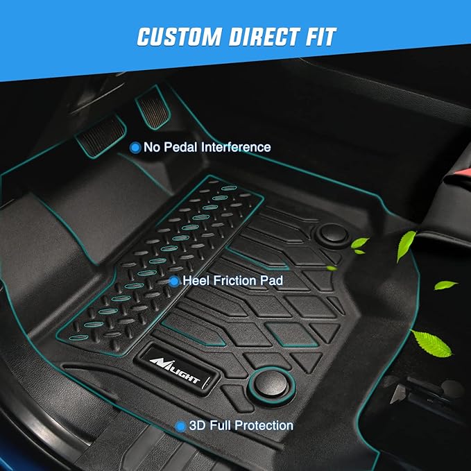 Nilight TPE Floor Mats for Hyundai IONIQ 5 SE Standard Range SE SEL 2022 2023 2024 2025 Movable Console,All Weather Custom Fit Heavy Duty Floor Liners