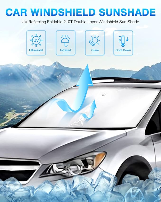 KUST Windshield Sun Shade for Subaru XV Crosstrek 2013–2017 Window Shade Sun Visor Cover Foldable Blocks UV Rays Keep Your Car Cooler