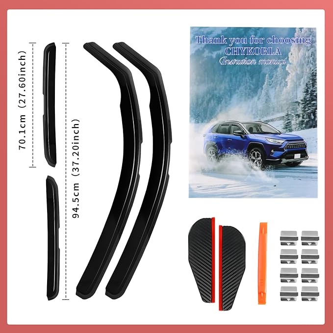 4PCS in Channel Rain Guards for Tacoma 2005-2015 Double Cab, Durable Side Wind Deflectors, Vent Window Visors Shades Shield, 2006 2007 2008 2009 2010 2011 2012 2013 2014