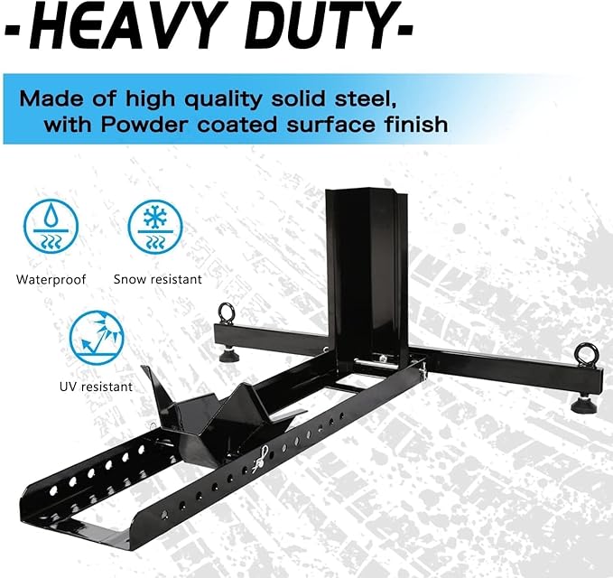 KUAFU Motorcycle Wheel Chock Stand Upright 1800 LBS, Wide Range 3“ to 5” Support Adjustable Heavy Duty Motorcycle Stand Front Wheel Tire Chock for Trailer/Truck/Garage Power Coated Steel