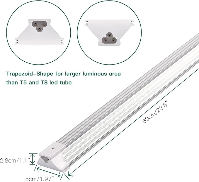 6 Pack LED Shop Light 2FT 30W, 4350LM 5000K Utility Garage Lights, Linkable Daylight White Ceiling Light Fixture, LED Tube Light, Under Cabinet Light