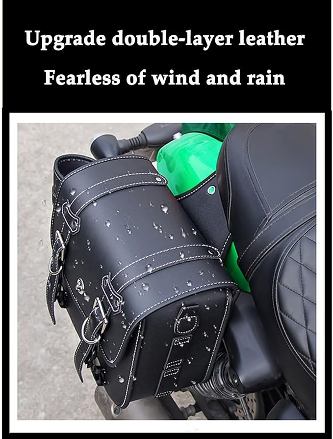 Motorcycle Saddlebags, Scooter Powersports Faux Leather Saddle Bags Motorcycles, Softail Universal Throw Over Sportster Saddlebags 10.24x4.72x8.66 inches
