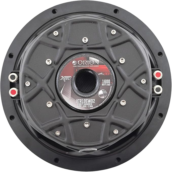 ORION XTR Series XTR10SWD2 Shallow Mount 10” Car Subwoofer, 1600W Max Power, 400W RMS, Dual 2 Ohm, UV Coated Cone, NBR Surround – Compact Slim Subwoofer for Clean Bass in Tight Car Audio Installs