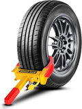 Flexzion Trailer Wheel Lock Anti Theft Wheel Clamp Lock - Heavy Duty Adjustable Tire Boot Lock for Trailer with Keys, Red & Yellow Universal Wheel Clamp for Cars, Golf Carts, Boats, Scooters
