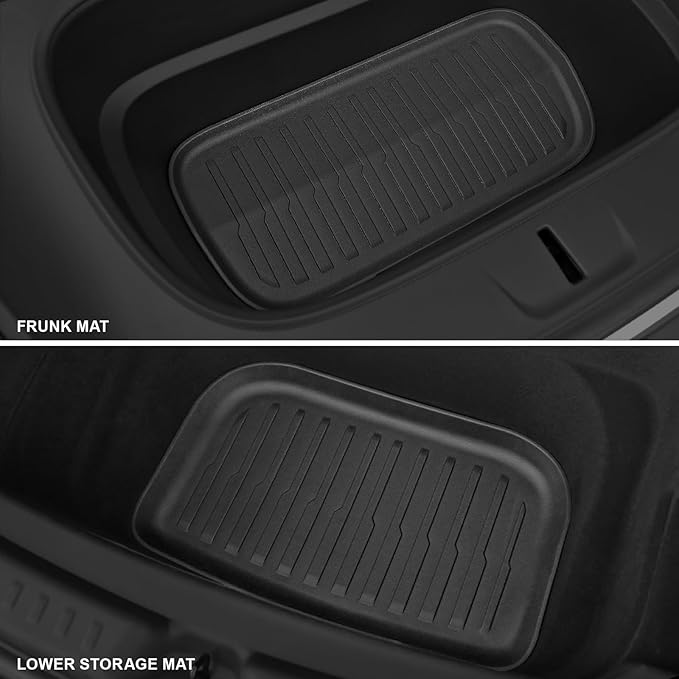 Floor Mats Set for 2025 2026 Tesla Model Y Juniper Accessories, Full Coverage All Weather Floor Mats Cargo Mat with Backrest Protectors