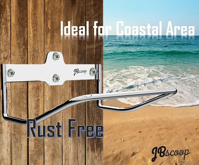 JBscoop 2 Ladder Hooks Wall Mount for Ladder Storage Strollers and Folding Chair, Heavy Duty Lader Holder Rust Proof SS304 (2)
