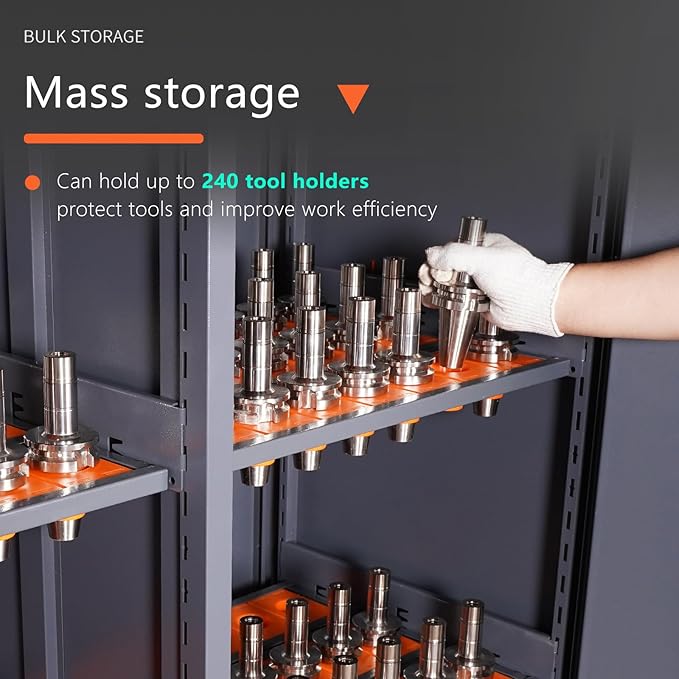 Large Capacity CNC Tool Storage Cabinet, Tool Holder Station Rack With Lock, Multi-Purpose Holder Suitable for Machinists and Workers