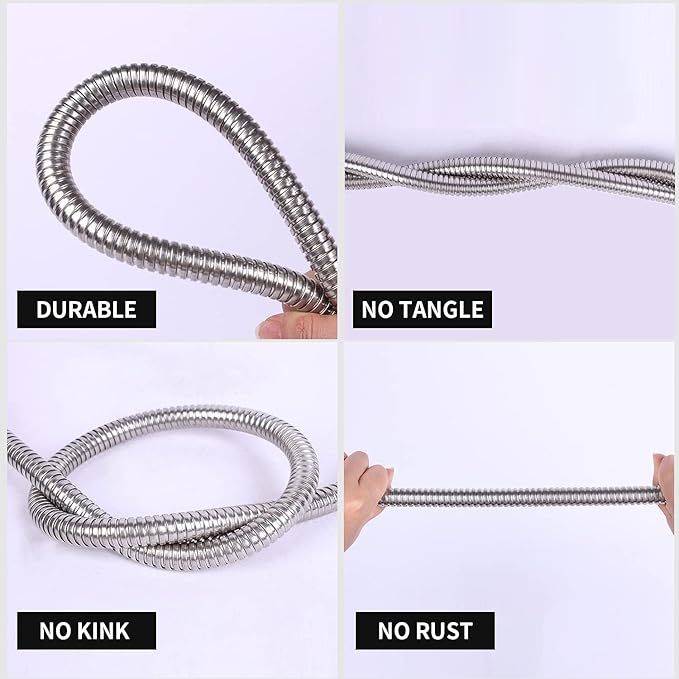 Metal Short Garden Hose 1 ft - Flexible Stainless Steel Water Hose Leader - Lightweight Small Hose With Brass Fittings (1 Feet)