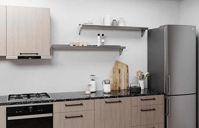 AmGood 48" Long X 8" Deep Stainless Steel Wall Shelf | NSF Certified | Appliance & Equipment Metal Shelving | Kitchen, Restaurant, Garage, Laundry, Utility Room