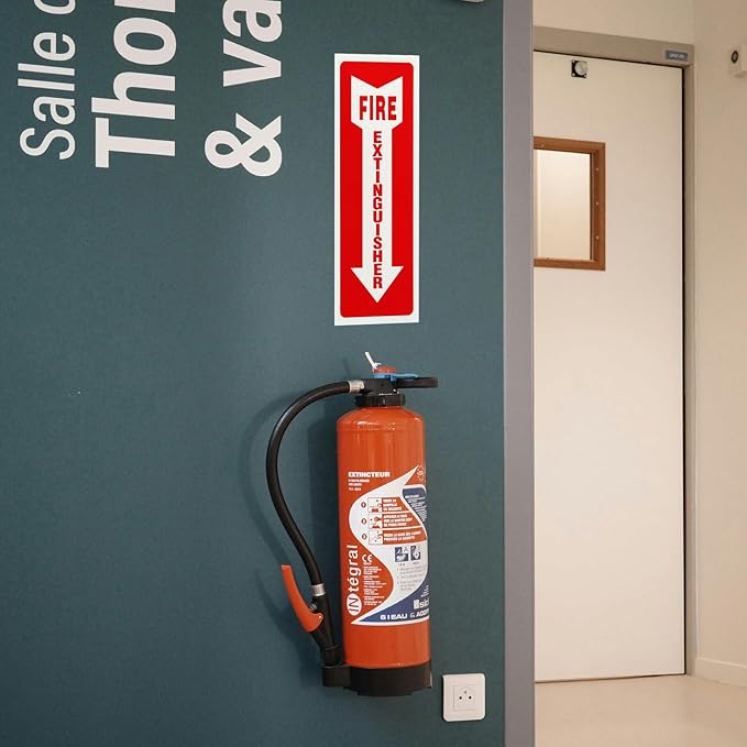 Madrigal Fire Extinguisher Glow in the Dark Sticker Sign,fire extinguisher sign,4Pack-4x12"Premium Self-Adhesive Vinyl for UV, Weather, Scratch, Water and Fade Resistance, Indoor and Outdoor
