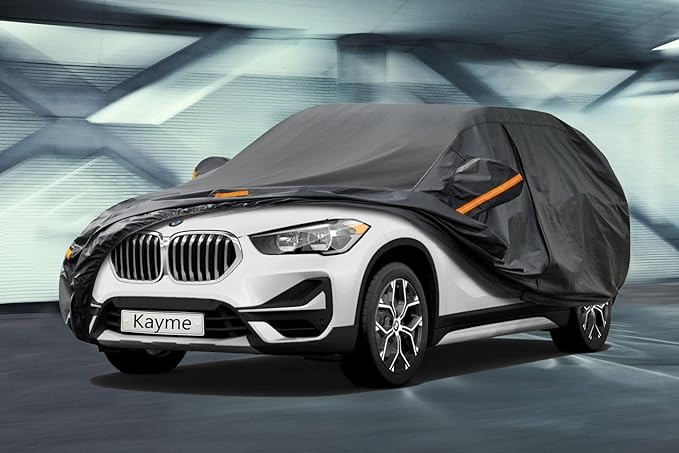 Kayme 7 Layers SUV Car Cover Custom Fit for BMW X1 (2009-2025) Waterproof All Weather for Automobiles, Outdoor Full Cover Rain Sun UV Protection.