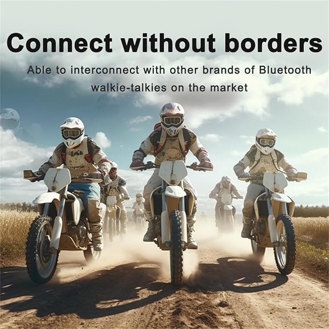 Mesh 3.0 Motorcycle Bluetooth Headset, 6 Riders Group V5.1 Helmet Bluetooth with Music Sharing and CVC Noise Cancellation, IP67 Waterproof Helmet Intercom Communication System(2 Pack)