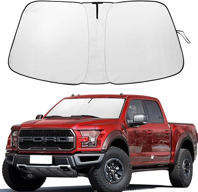 2024 Upgrade Front Windshield Sunshade fit for Ford F150 2009-2014 Foldable Car Shade 240T Reflective Polyester Ford F-150 Lariat King Ranch Platinum XL XLT Limited Raptor Accessories |Keep Cool|