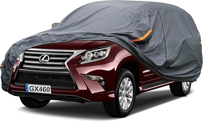 Premium Car Cover Custom Fit Lexus GX GX460 GX470 (2002-2025), 16 Layers Heavy Duty Car Cover Waterproof All Weather with Zipper Door for Sun Rain Snow Dust Uv Protection