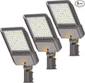 LED Parking lot Lights 240W Commercial Area Oudoor Lighting 43200LM Dusk to Dawn Photocell Street Lights 6000K IP65 100-277V for Yard Garage Warehouse 3 Pack with Wrench