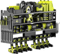 Power Tool Organizer Wall Mount with 8-Drill Holders-600Lbs Load Heavy Duty Metal 4-Layers Garage Storage & Organization Battery Tools Rack with Side Panels Utility Racks Workshop Gifts for Men