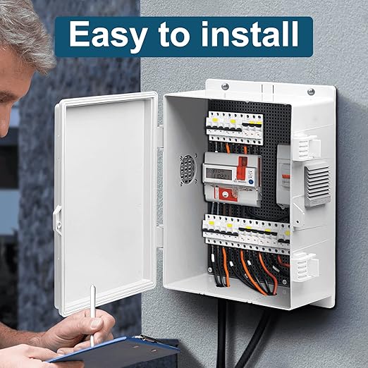 Outdoor Electrical Junction Box, ABS Water Resistant Enclosure with Internal Mounting Panel & Hinged Cover, 9.2" H* 7" L* 4.6" W