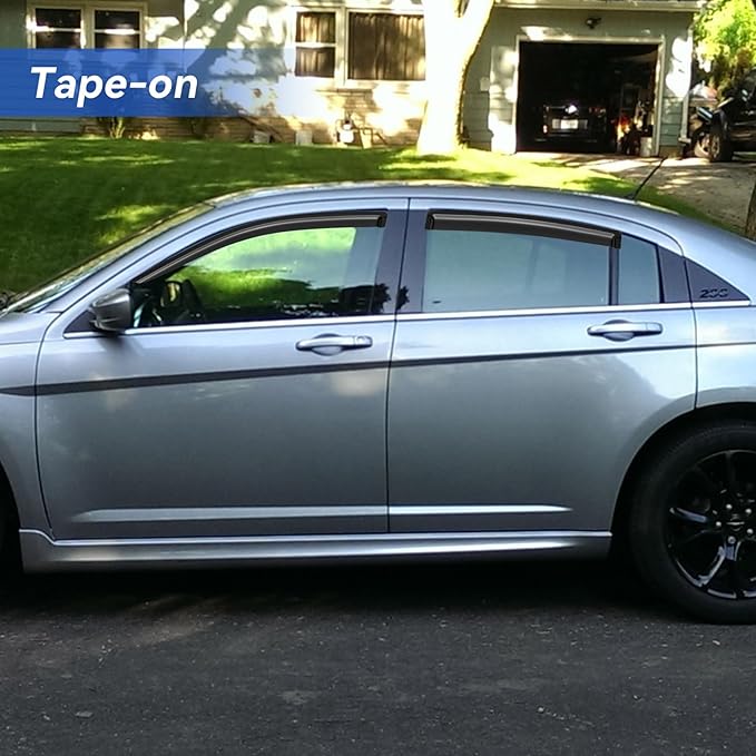 Window Visors Rain Guards for 2011 2012 2013 2014 Chrysler 200, Out-Channel Window Vent Wind Deflectors Visors Shades for 2007-2010 Chrysler Sebring