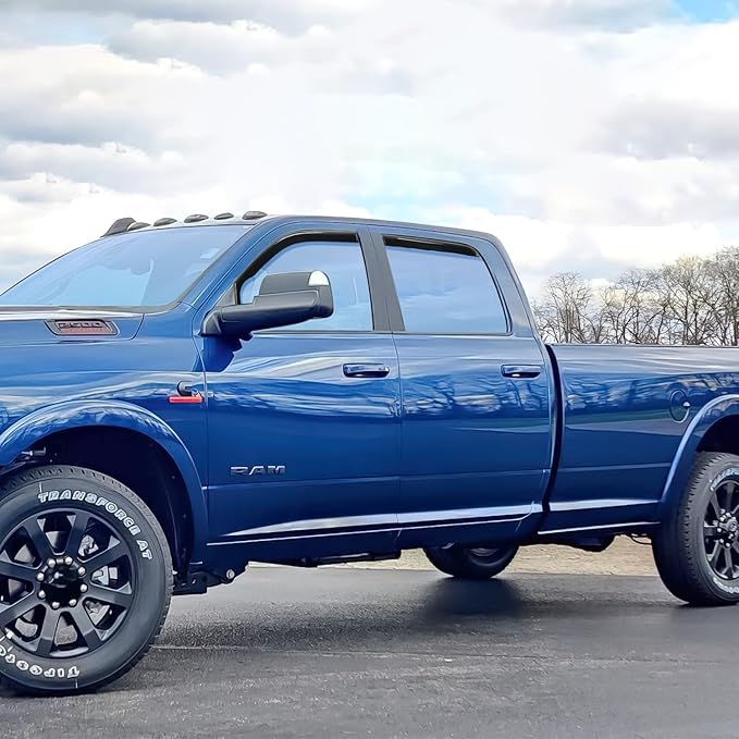 Nilight in Channel Rain Guards for Ram 1500 2009 2010 2011 2012 2013 2014 2015 2016 2017 2018 Crew Cab, 2019-2023 Ram 1500 Classic Body, Original Window Deflectors, Vent Window Visors-4PCS