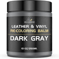 Leather Recoloring Balm,10oz Leather Color Restorer Leather Repair Kit for Furniture Car Leather Scratch Remover, Dark Gray Leather Color Restorer for Couches,Leather Dye Paint for Faded