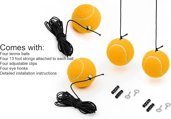 4-Pack Garage Parking Aid Tennis Ball on a String for Garage Parking Precision Parking Guide Garage Car Stop Indicator
