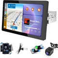 Single din Car Stereo,Rotatable Carplay Screen with 1080P Rear Camera,Wireless CarPlay & Android Auto Touch Screen,Mirror Link|Bluetooth|Music Play|AUX|FM,10.1" Wireless Single Din Car Radio