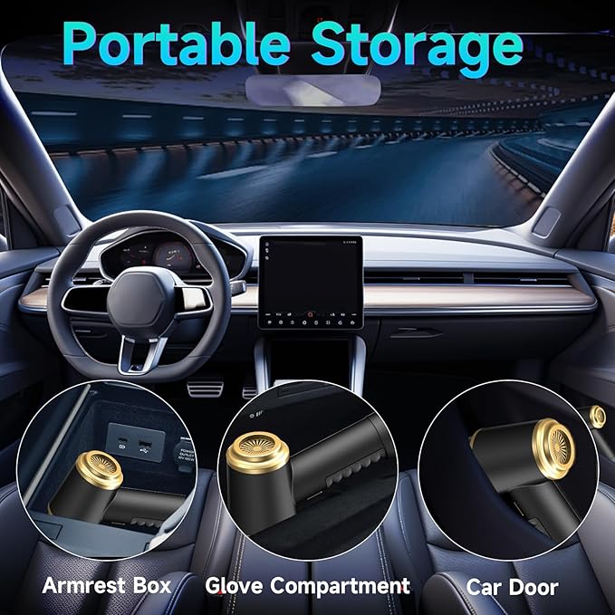 Car Vacuum Portable Cordless - 21000PA High Power Car Cleaning Kit, 4 in 1 Multifunctional Mini Vacuum Cleaner, Air Duster for Car, Home, Office to Remove Sand, Dust, Gifts for Lover Family