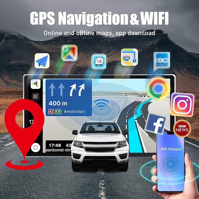 Kunfine Tesla Style Car CarPlay Android Auto Navigation Stereo GPS Radio Reverse Camera 9.7" IPS Touchscreen Headunit Tablet Media Player For Peugeot 301 2013-2022 if Applicable Octa Core 4G+64G Basic