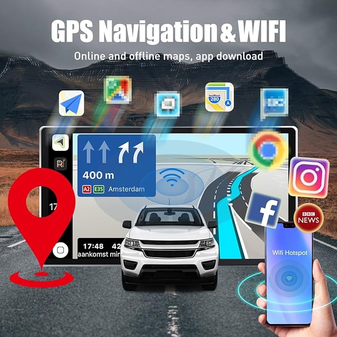 Kunfine Tesla Style Car CarPlay Android Auto Navigation Stereo GPS Radio Reverse Camera 9.7" IPS Touchscreen Headunit Tablet Media Player For Peugeot 301 2013-2022 if Applicable Quad Core 1G+32G Basic