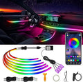 Acrylic Interior Car LED Strip Light RGB Dreamcolor 10 in1 with Wireless APP, 175 inches 593 LED 16 Million Color Fiber Optic Automotive Ambient Light Kits Music Sync Sound Activated Car Neon Lights